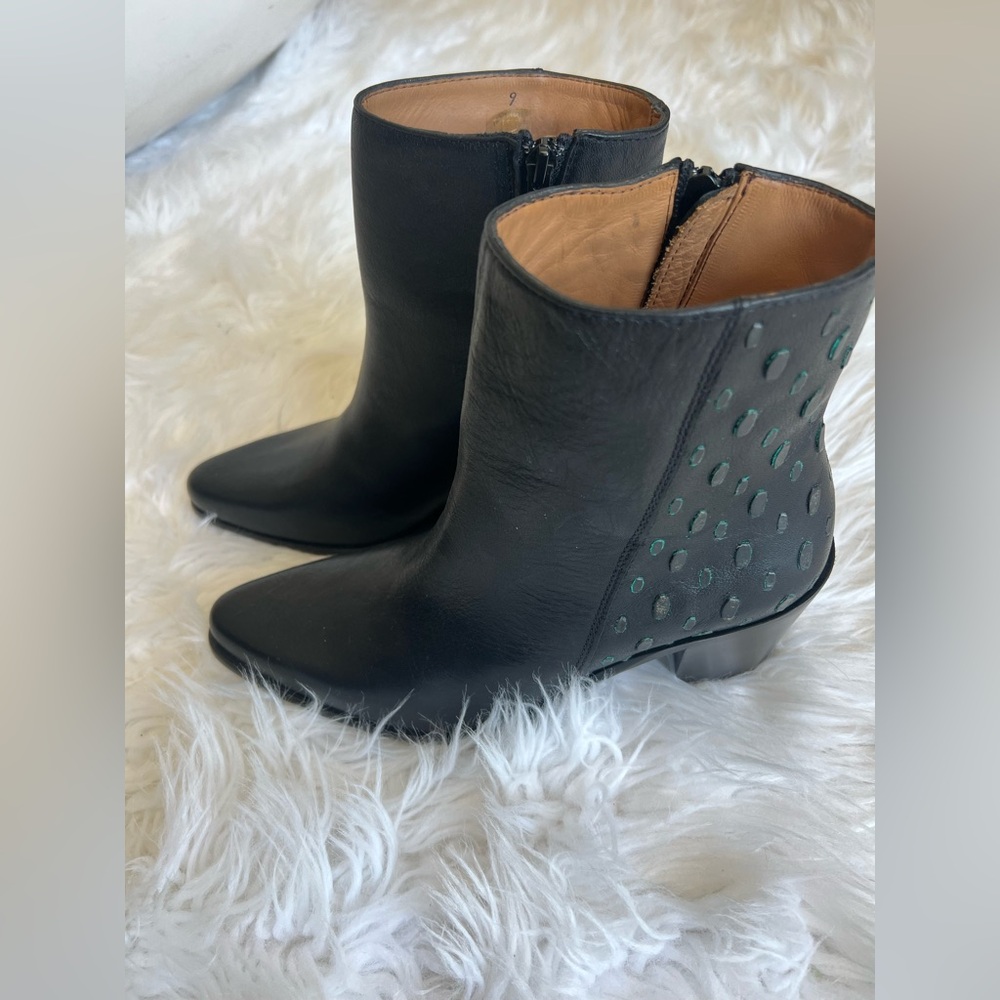 Black sAnkle Boots with Studded Side NWOB